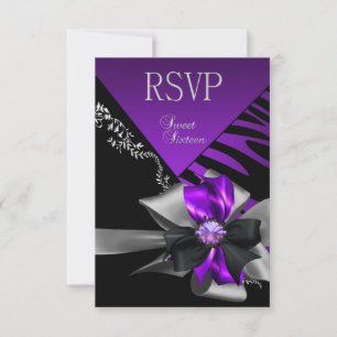 Resposta RSVP Sweet 16 Zebra Roxo Preto Prata