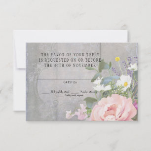Resposta RSVP Vintage Rustic Painted Floral Peony
