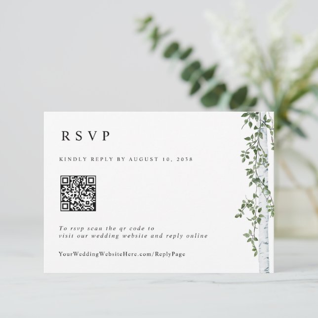 Resposta Simples de Casamento com Código QR Online (Em pé/Frente)