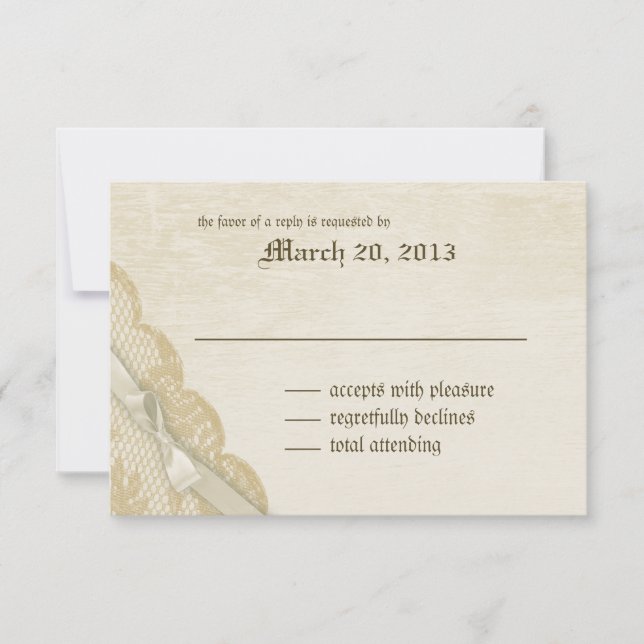 Resposta Vintage Lace e arco Wedding (Frente)