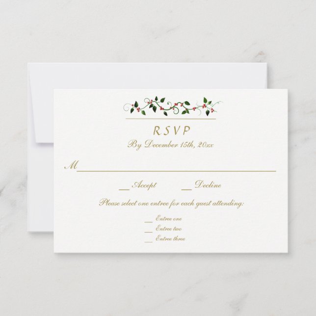 Respostas de RSVP de Natal de Casamento de 3 Árvor (Frente)