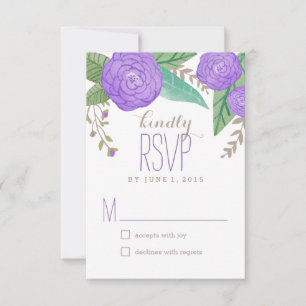 Respostas Florais Pintadas/Placas RSVP