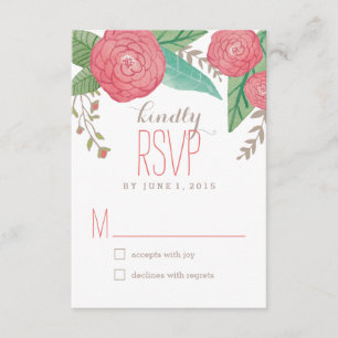 Respostas Florais Pintadas/Placas RSVP
