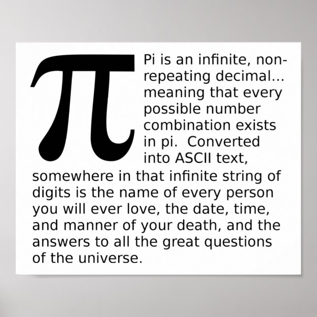 Respostas Infinitas de Pi Poster Divertido (Frente)
