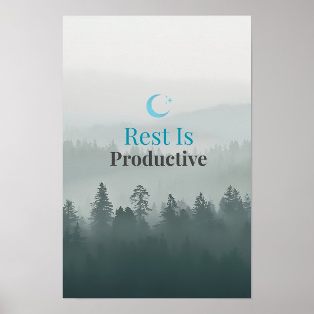 Rest Is Productive – Minimal Motivational Poster (Frente)