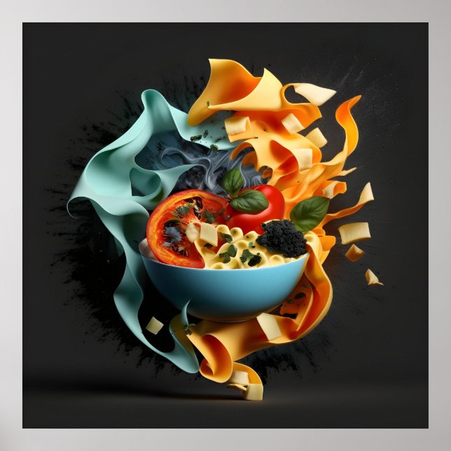 Restaurant Wall Art 24x24 Matte Poster Design 2 (Frente)