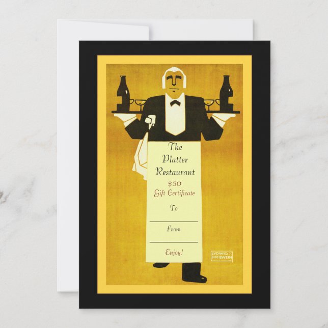 Restaurante/Bistro/Diner ~ Certificados de Present (Frente)