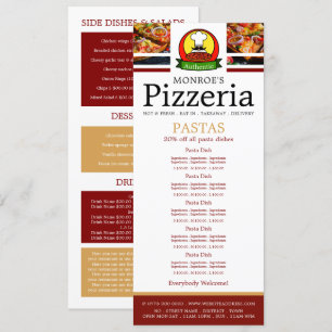 Restaurante de Pizza, Menu de Massa Slimline