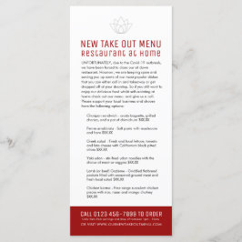 Restaurante em casa novo menu de remoção temporári