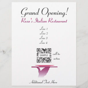 Restaurante italiano do Flyer Modelo Rosa