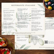 Restaurante Italiano Menu Moderno e Elegante com C