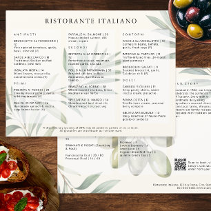 Restaurante Italiano Menu Moderno e Elegante com C