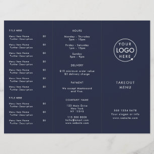 Restaurante Takeout Marinho Blue Logo Menu akeaw