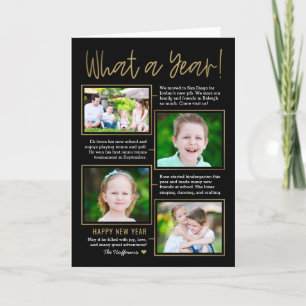 Resumo do ano Cor editável Cartão com fotos de ano