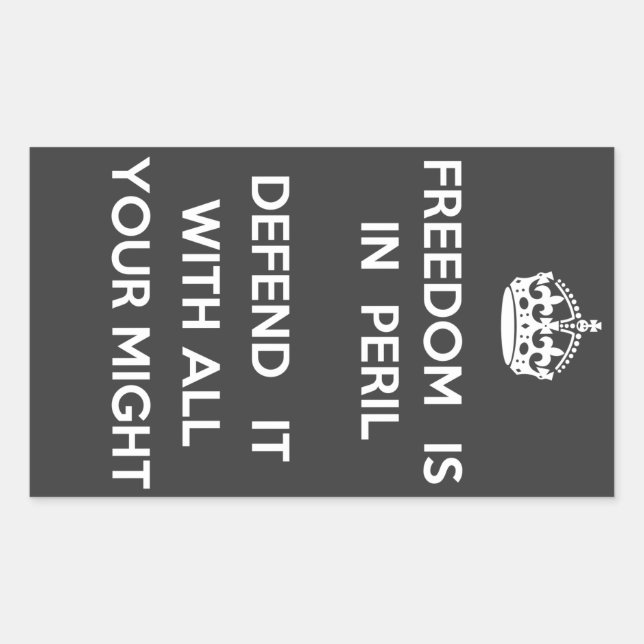 Retangular A Liberdade Está No Adesivo De Perigo (Frente)