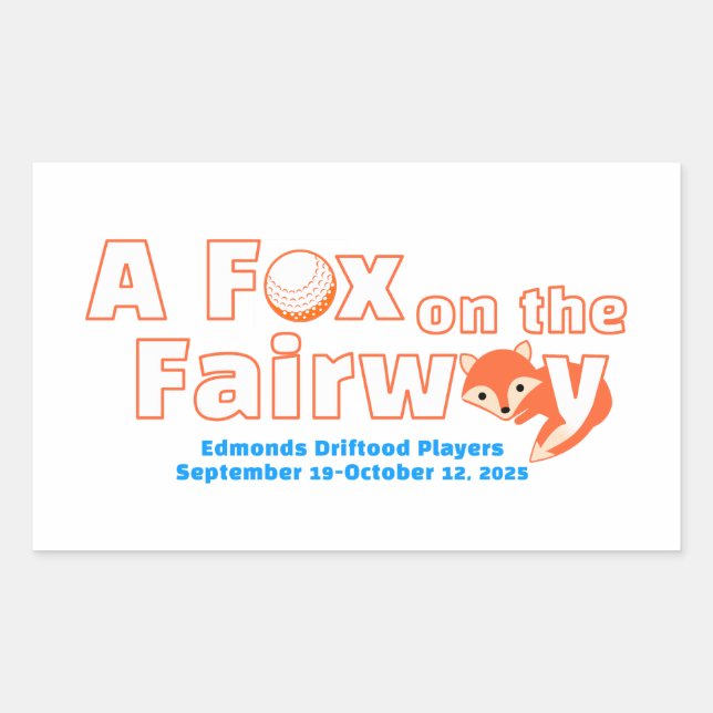 Retangular "A" Raposa na Fairway - Adesivo (Frente)