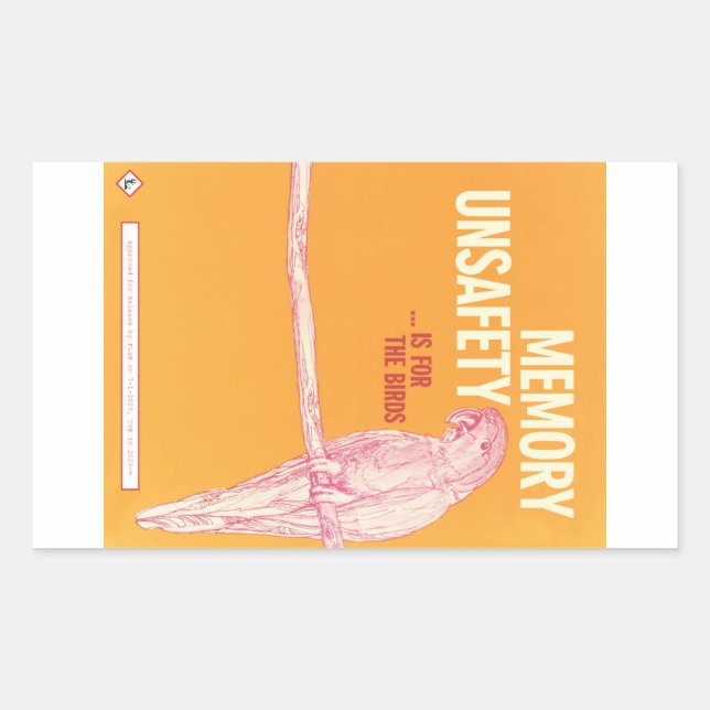 Retangular A segurança da memória é para o adesivo Birds (Frente)