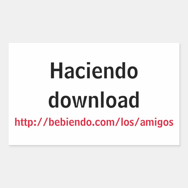Retangular Adesivo bebiendo con los amigos (Frente)