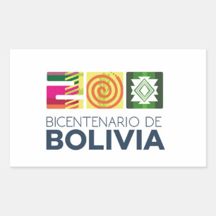 Retangular Adesivo bicentenário da Bolívia