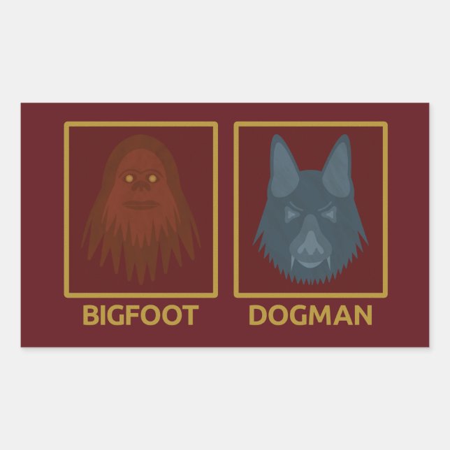 Retangular Adesivo Bigfoot & Dogman (Frente)