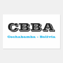 Retangular Adesivo CBBA Cochabamba Bolivia