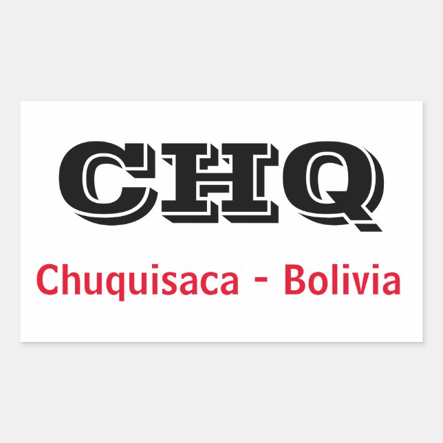 Retangular Adesivo Chuquisaca Bolivia (Frente)
