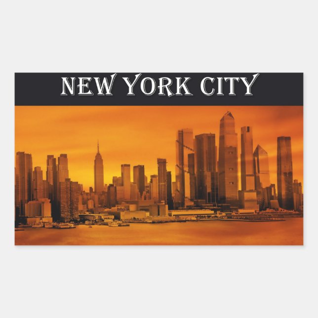 Retangular Adesivo cidade de Nova York Manhattan (Frente)