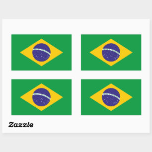 Retangular Adesivo Clássico da Bandeira Brasileira Desenho Ou