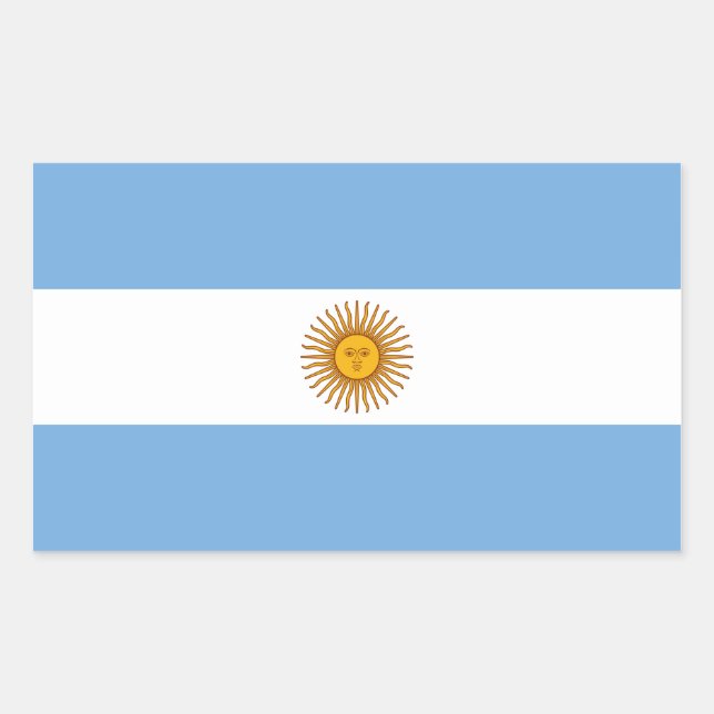 Retangular Adesivo da Bandeira da Argentina (Frente)