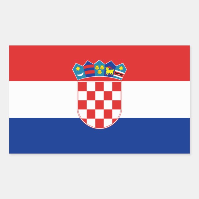 Retangular Adesivo da Bandeira da Croácia (Frente)