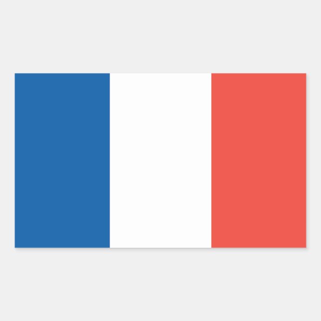 Retangular Adesivo da Bandeira Francesa (Frente)