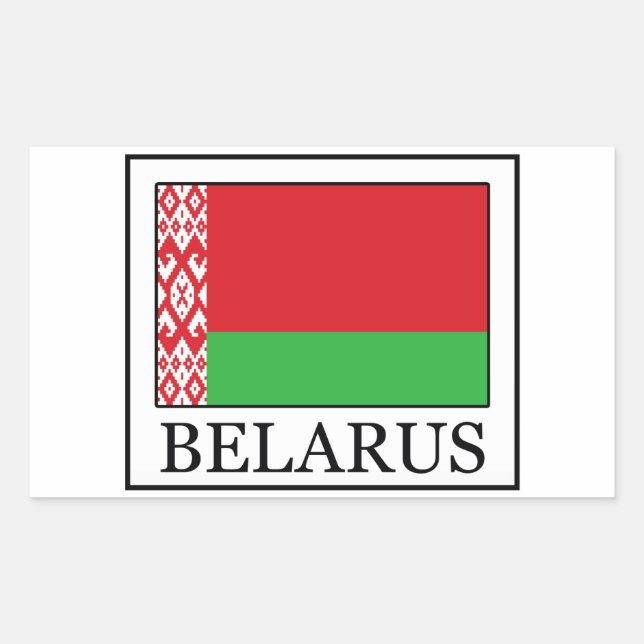 Retangular Adesivo da Bielorrússia (Frente)