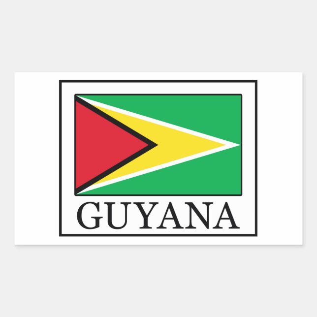 Retangular adesivo da Guiana (Frente)