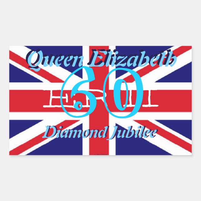 Retangular adesivo da Rainha Elizabeth Diamond Jubilee (Frente)