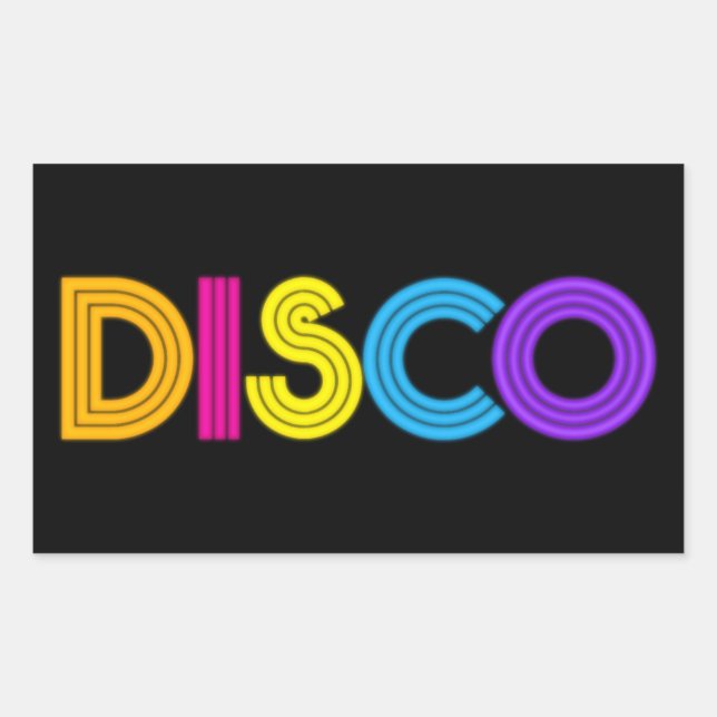 Retangular adesivo de arte de música Disco legal (Frente)