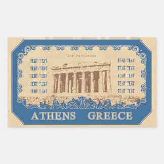Retangular adesivo de atenas