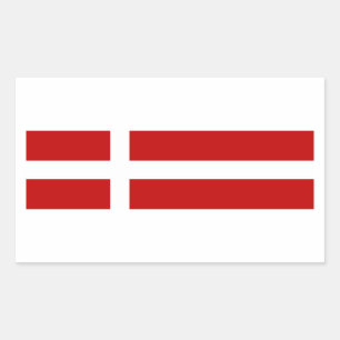 Retangular Adesivo de Bandeira Dinamarquesa