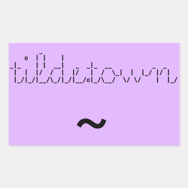 Retangular adesivo de banner de bastidor.town ascii (Frente)