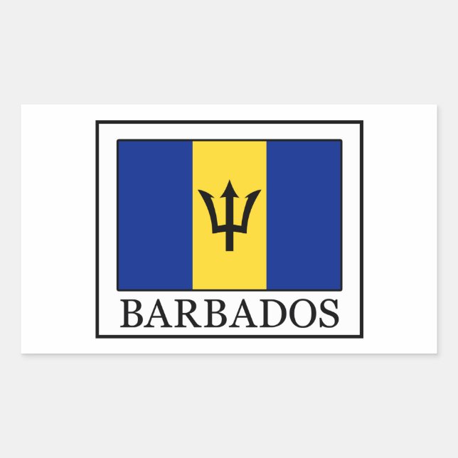 Retangular adesivo de Barbados (Frente)