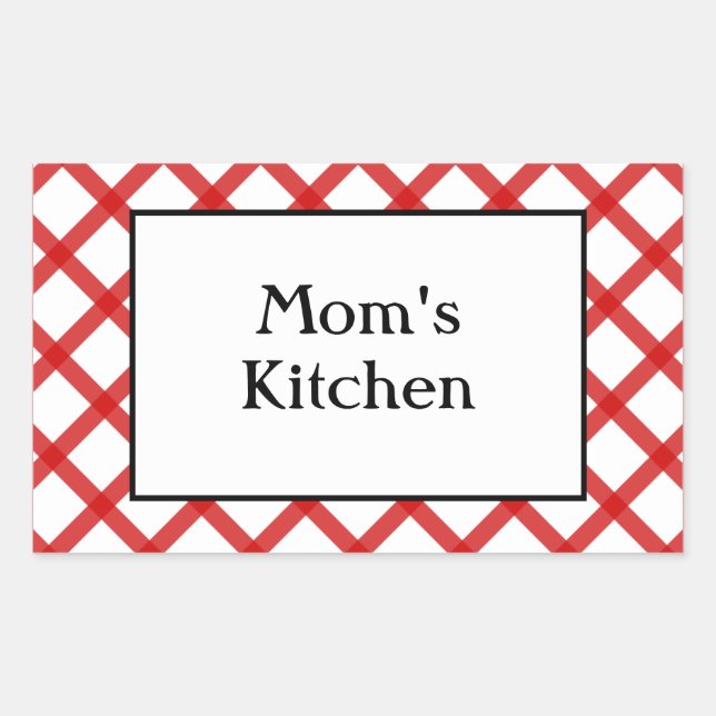 Retangular Adesivo de Cozinha da Mamãe com Frase Personalizad (Frente)