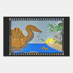 Retangular Adesivo de Dinossauro Rolo de Filme Espinossauro