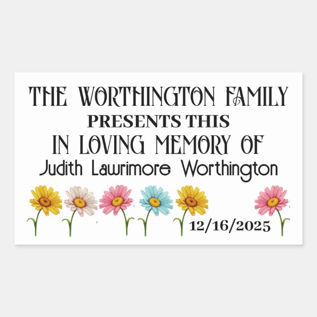 Retangular Adesivo de doação (Frente)