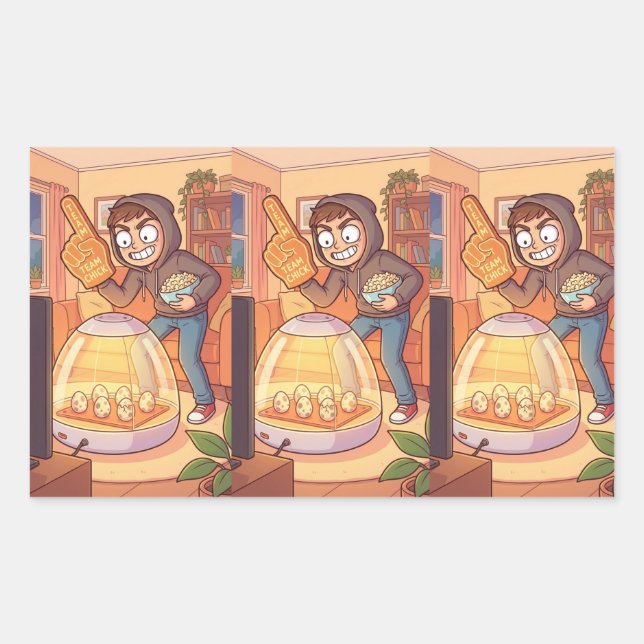 Retangular Adesivo de Excitação do Dia da Eclosão – Presente  (Frente)