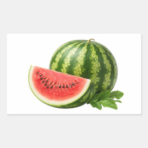 Retangular Adesivo de Fatia de Melancia Fresca e Fruta Inteir