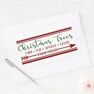 Retangular Adesivo de fazenda de Natal Festivo