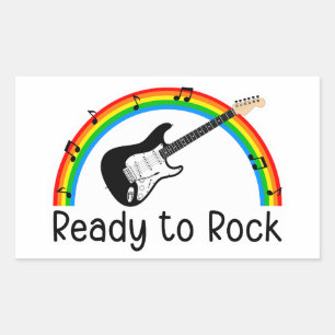 Retangular Adesivo de Guitarra Elétrica Pronta para Rockear