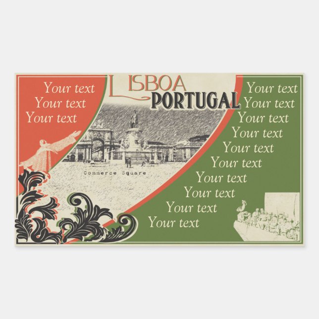 Retangular Adesivo de Lisboa (Frente)