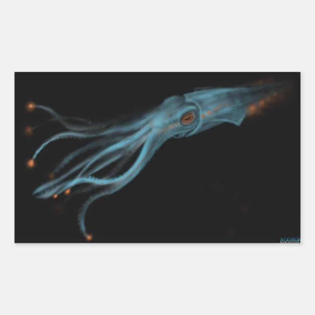 Retangular Adesivo de lula hipotética (Frente)