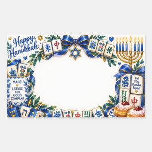 Retangular Adesivo de Mahjong para Hanukkah