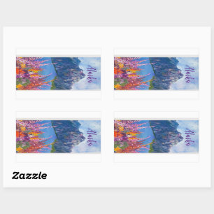 Retangular Adesivo de montanha Fireweed do Alasca